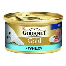 GOURMET Gold (ГУРМЕ Голд) Консервований порційний повнораціонний корм для дорослих котів з тунцем в паштетi. 